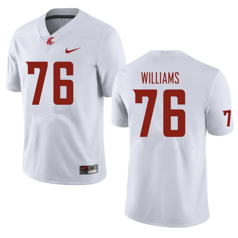 Men #76 Tyler Williams Washington State Cougars Football Jerseys Sale-White - Click Image to Close